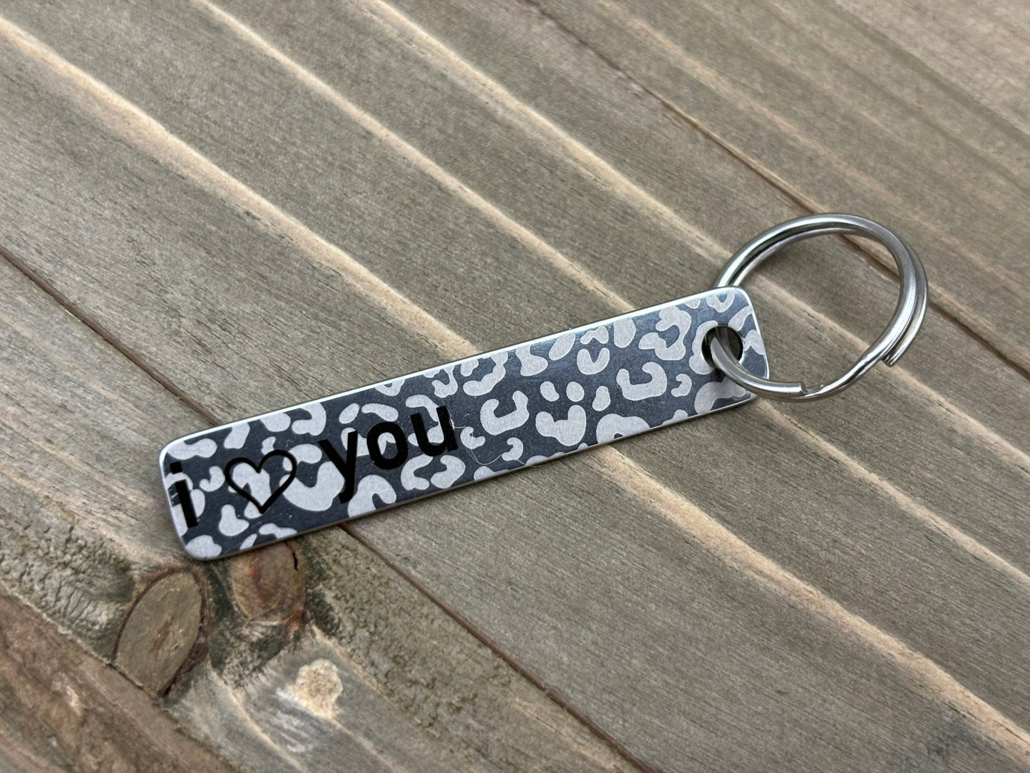 Personalized Keychain, Stainless Steel Flat 2 sides