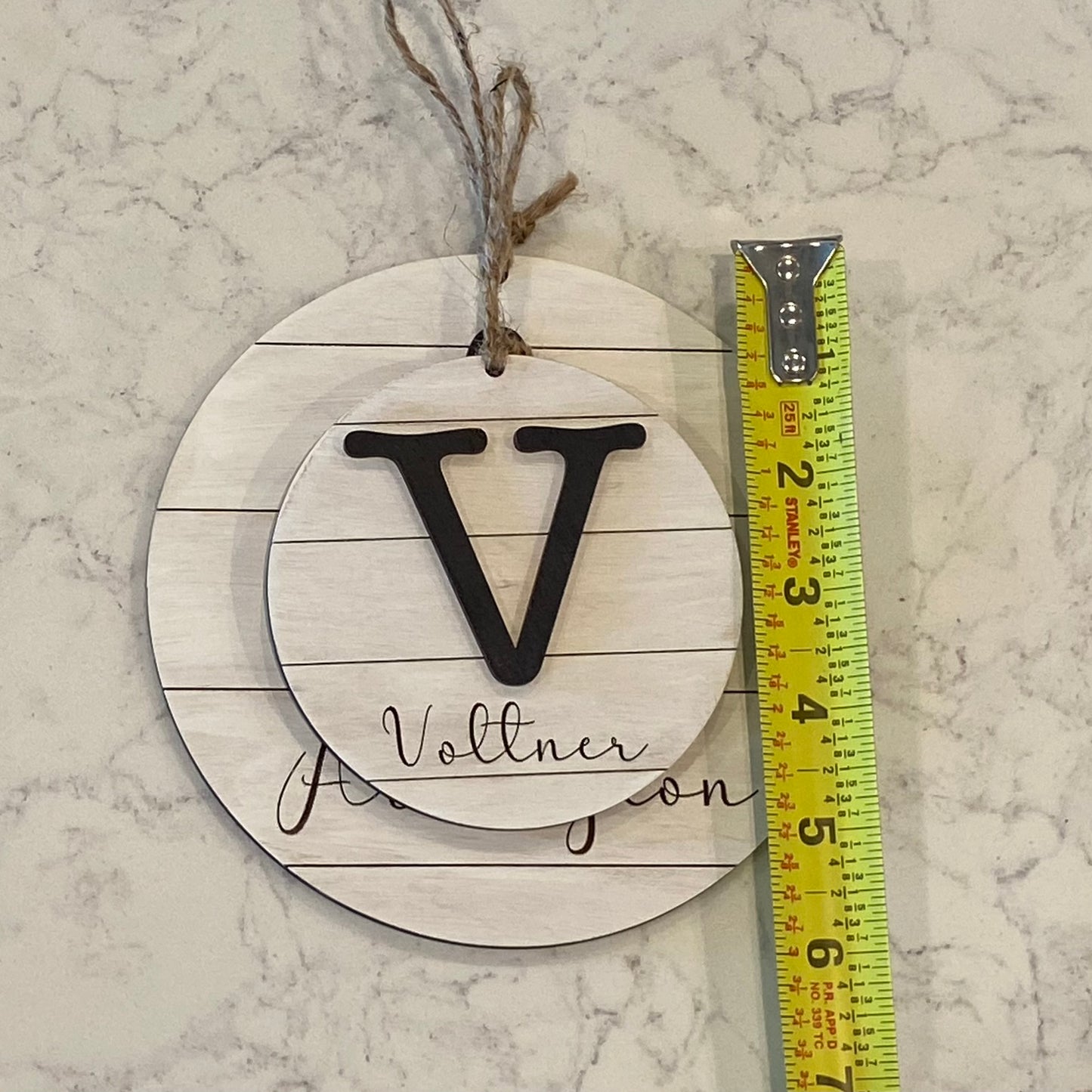 Personalized 'Initial' Last Name Christmas Ornament