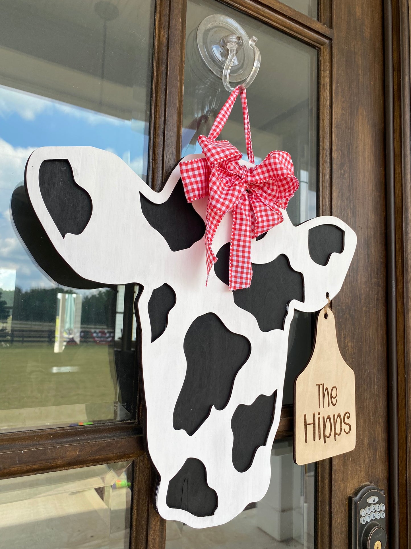 Cow Front Door Sign, Personalized