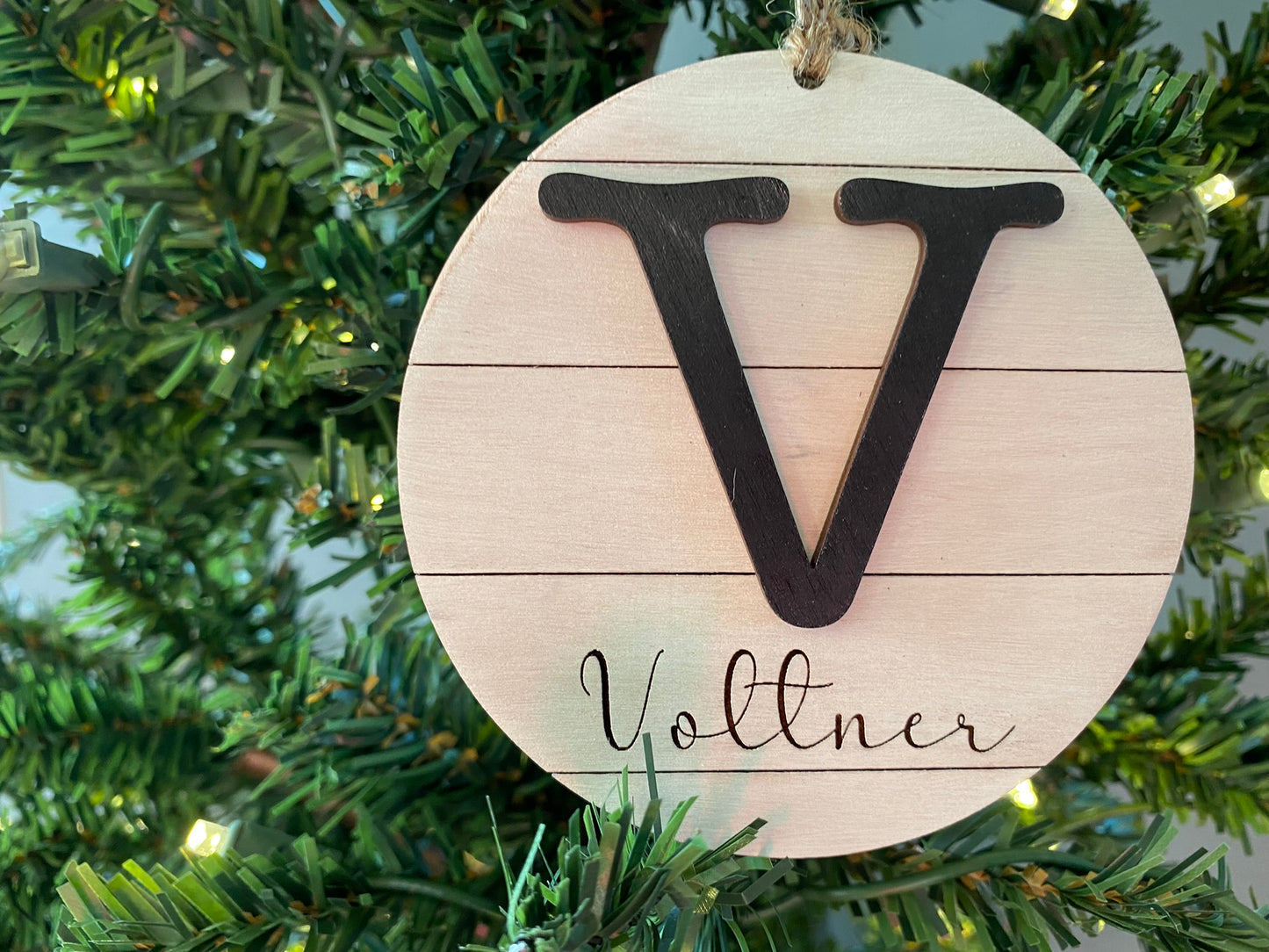 Personalized 'Initial' Last Name Christmas Ornament