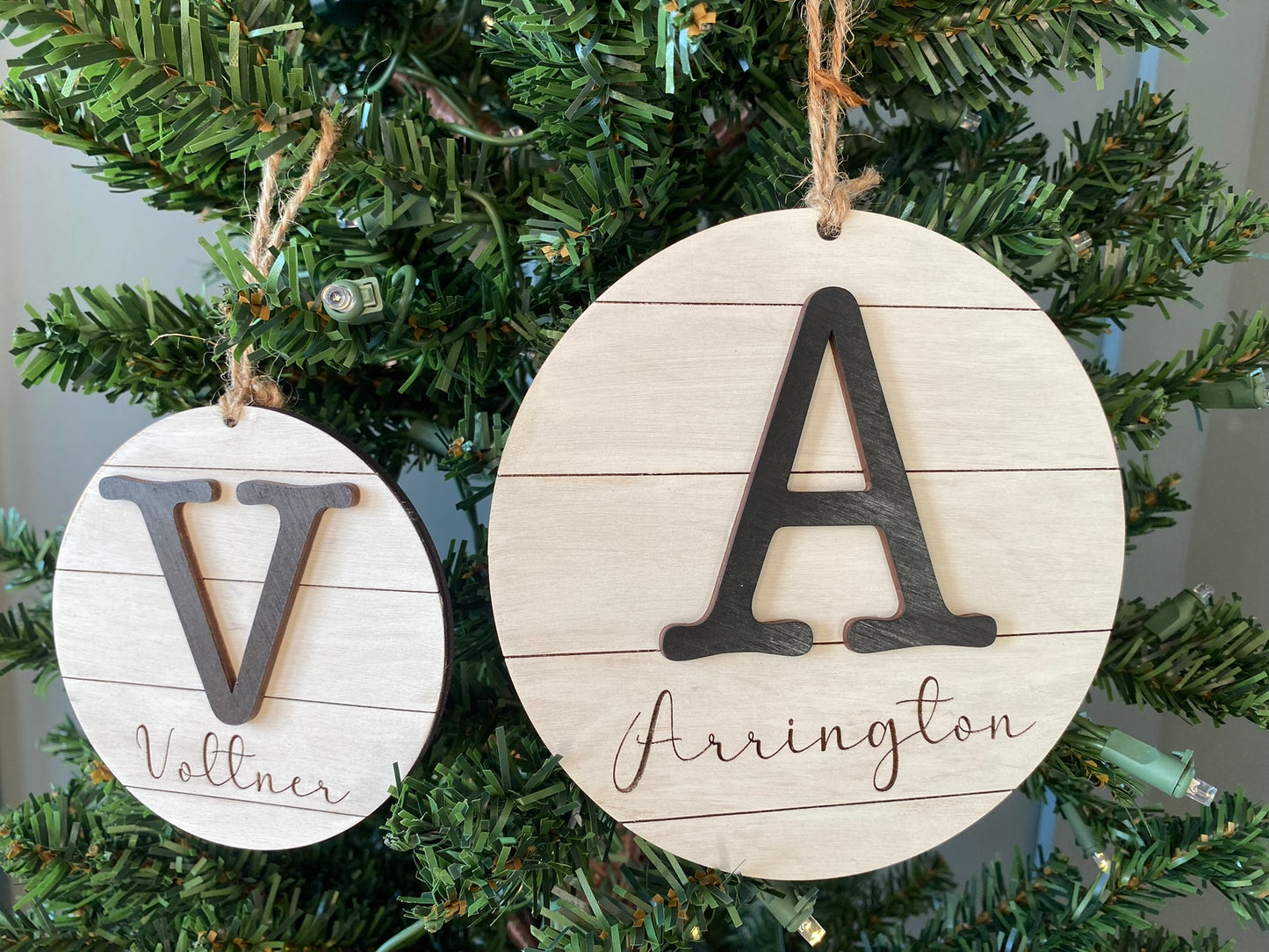 Personalized 'Initial' Last Name Christmas Ornament