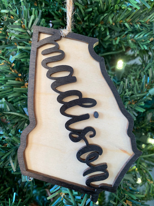 Georgia Christmas Ornament Personalized City
