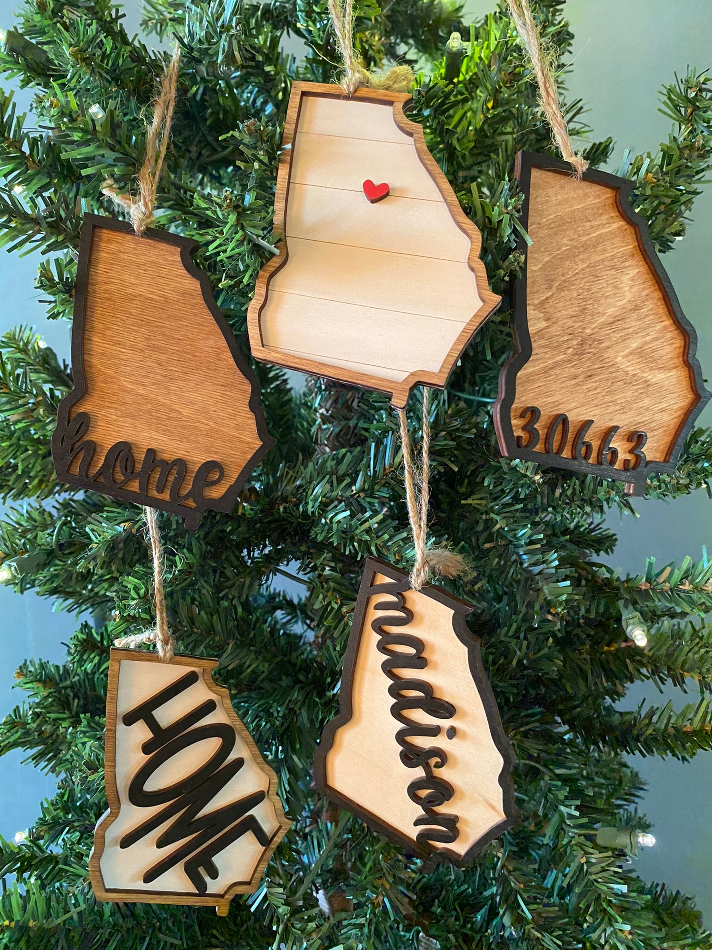Georgia Christmas Ornament, custom Zip Code