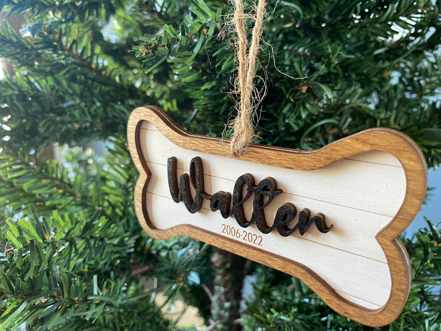 Personalized Dog Bone Christmas Ornament