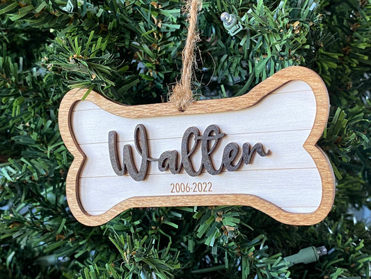 Personalized Dog Bone Christmas Ornament