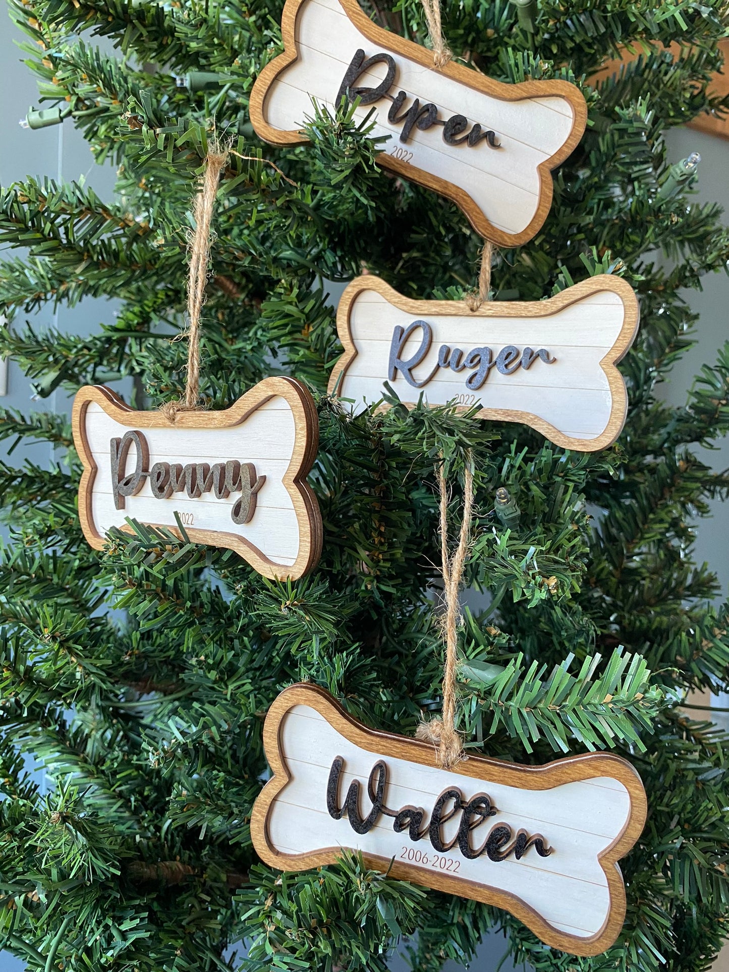 Personalized Dog Bone Christmas Ornament