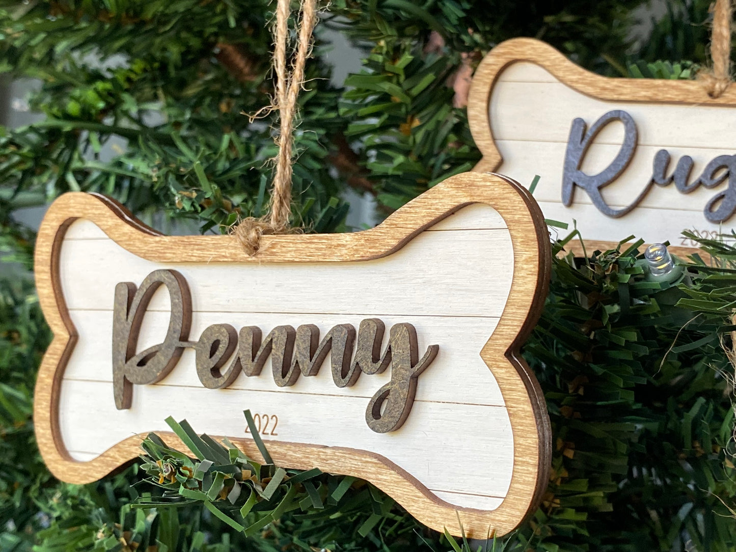 Personalized Dog Bone Christmas Ornament