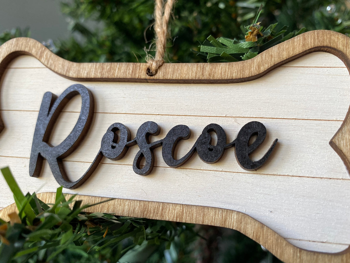 Personalized Dog Bone Christmas Ornament