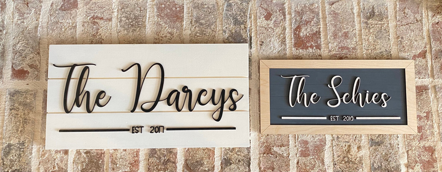 Simple Farmhouse Last Name Sign