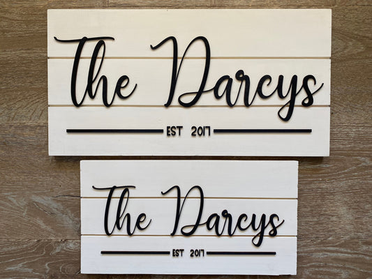 Simple Farmhouse Last Name Sign