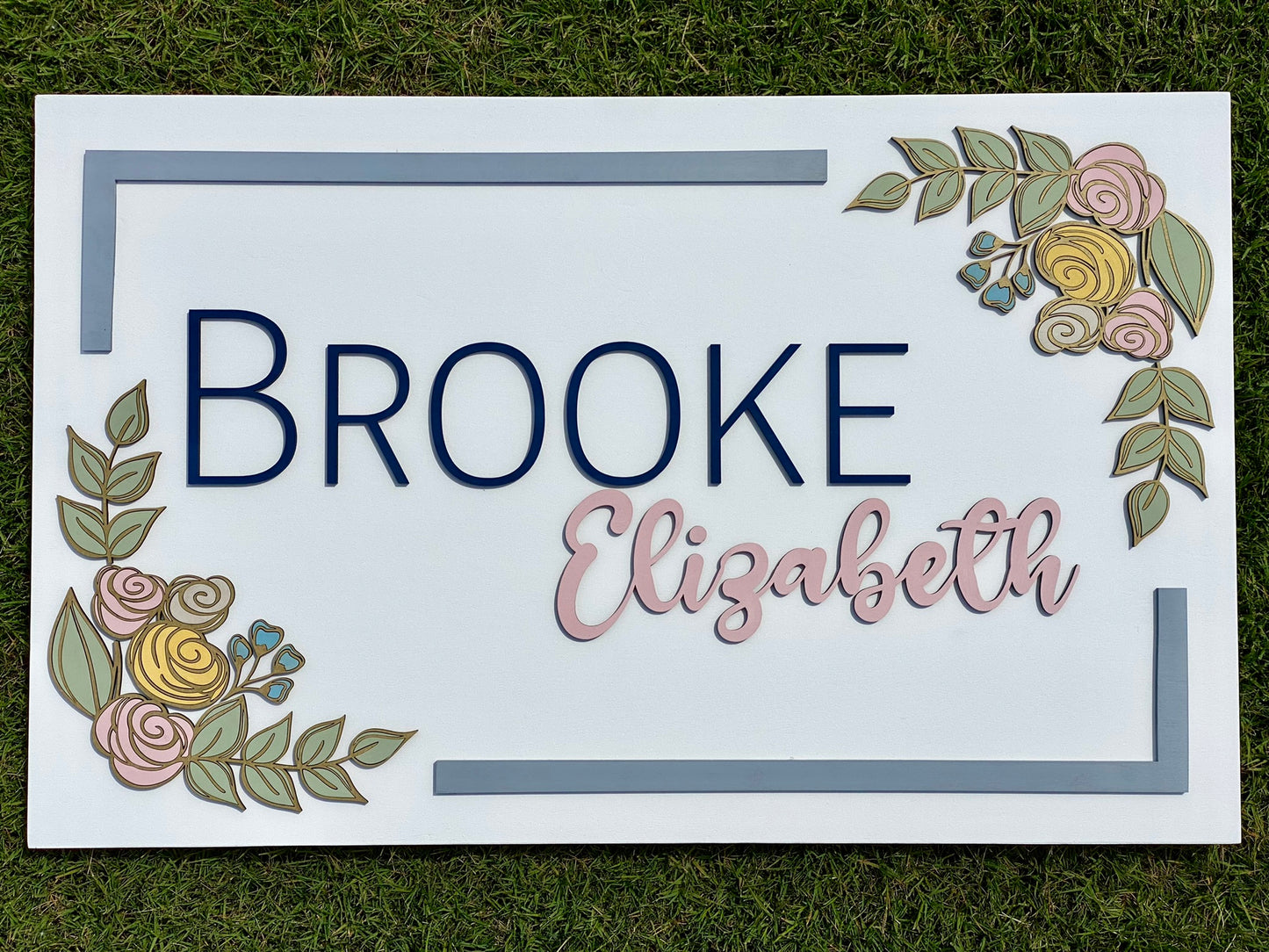 Wooden Nursery Name Sign - Rectangle