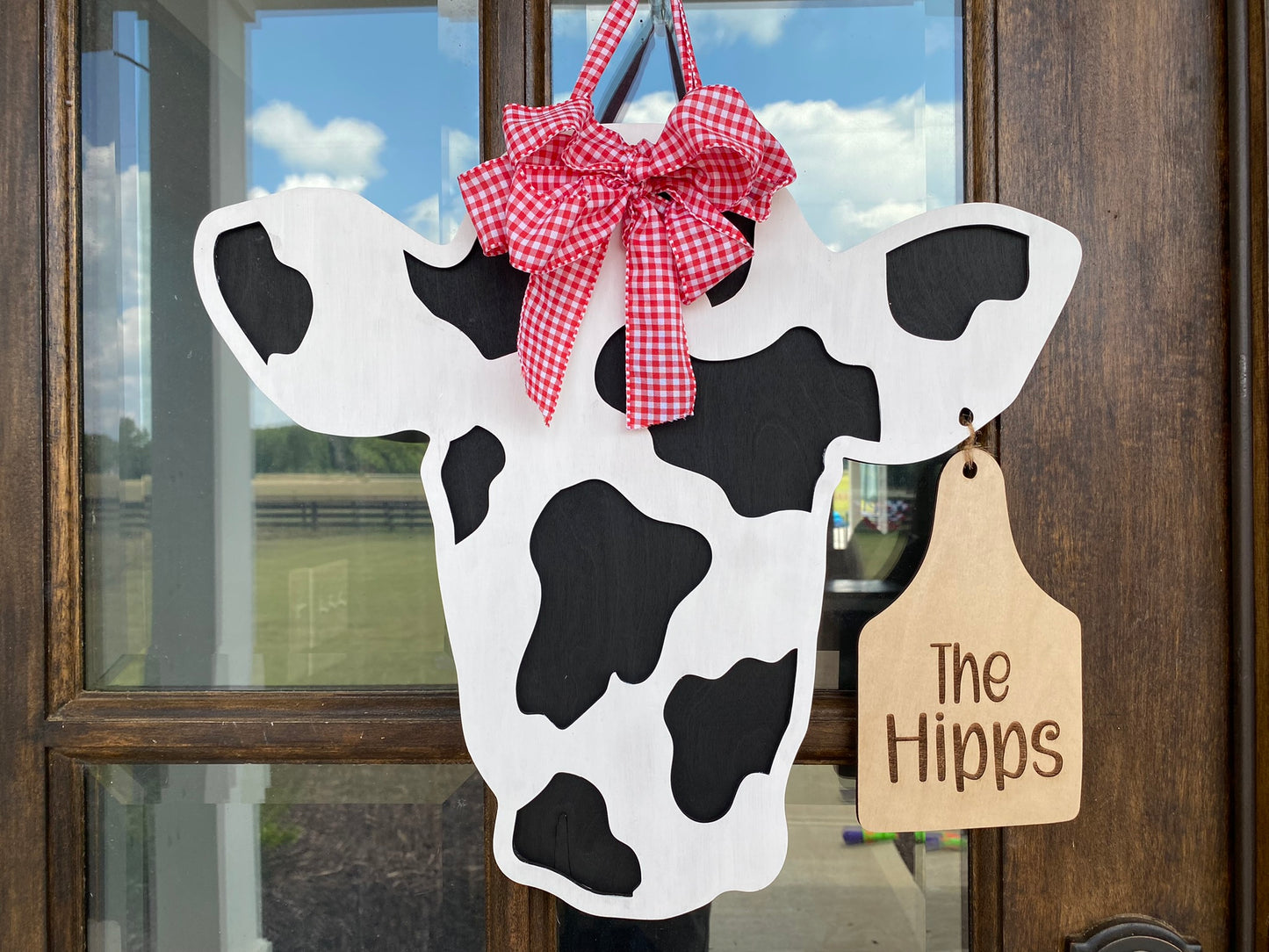 Cow Front Door Sign, Personalized