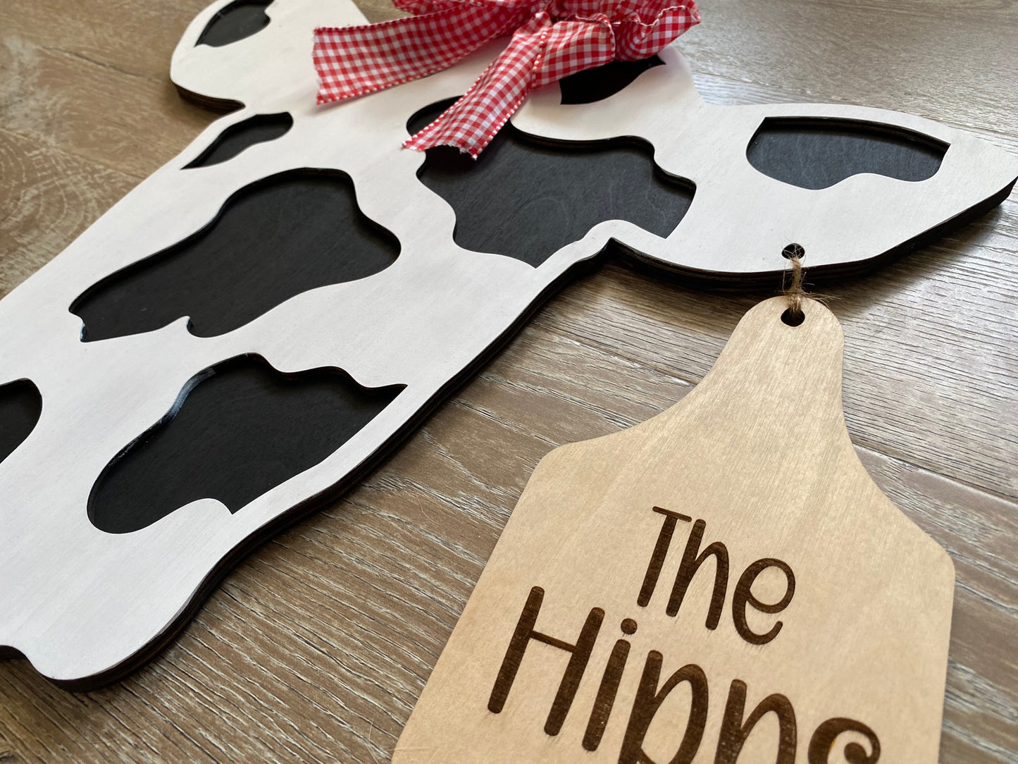 Cow Front Door Sign, Personalized