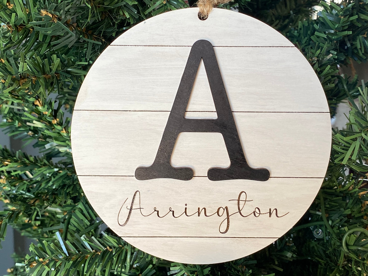 Personalized 'Initial' Last Name Christmas Ornament