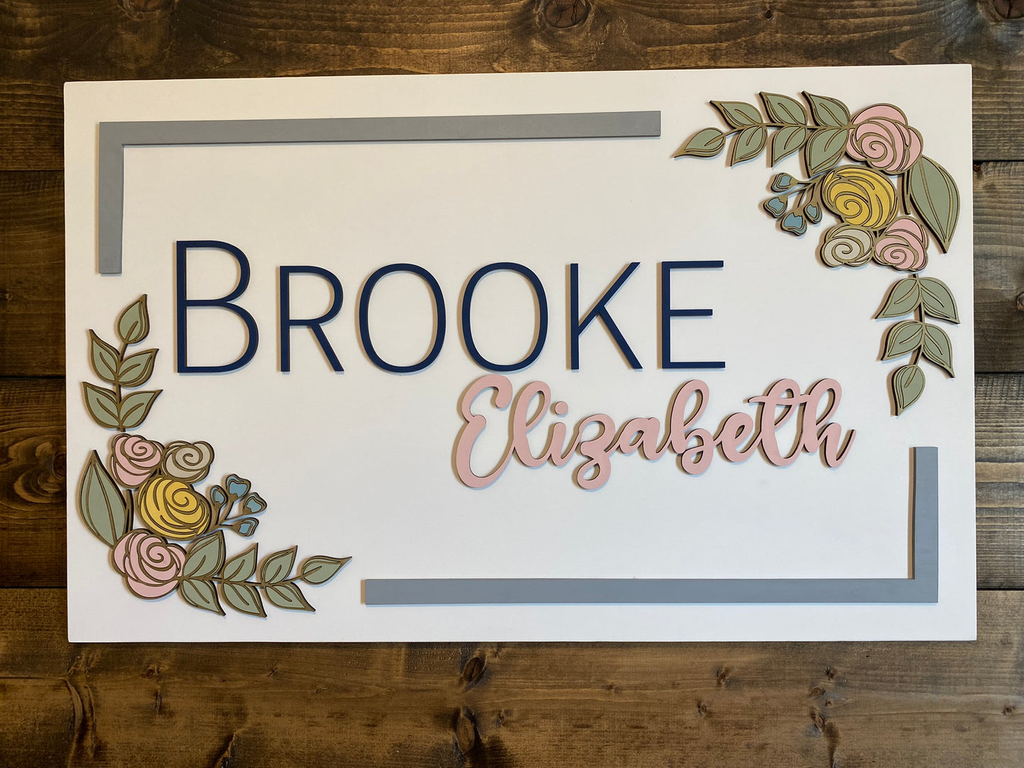 Wooden Nursery Name Sign - Rectangle