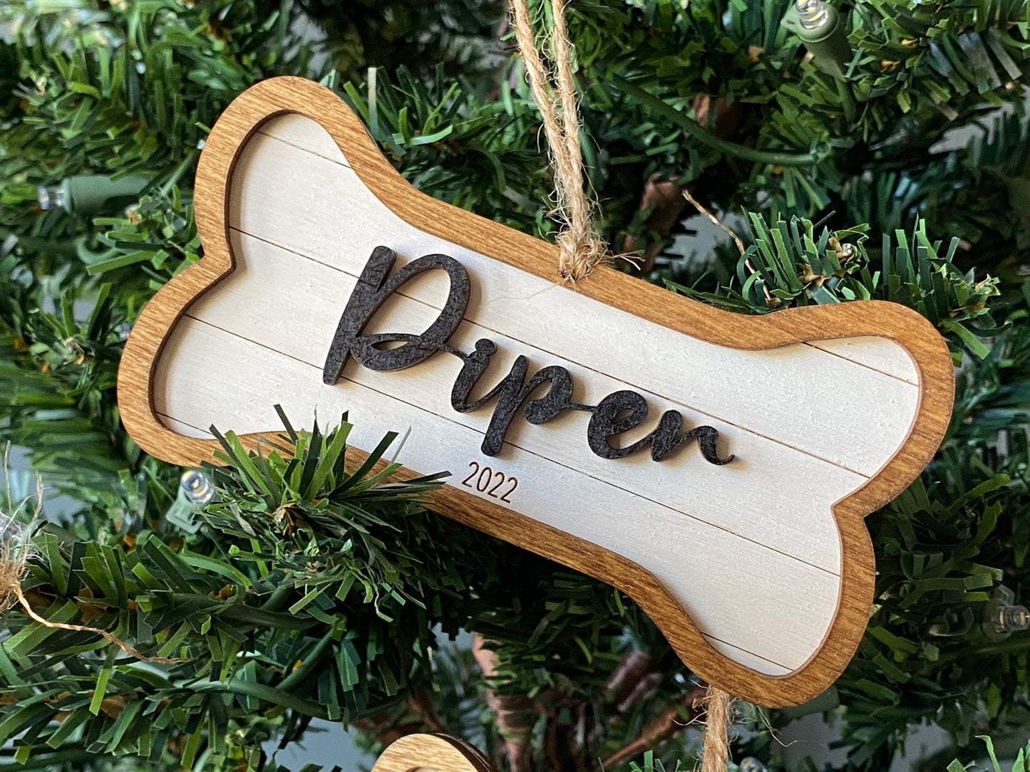 Personalized Dog Bone Christmas Ornament