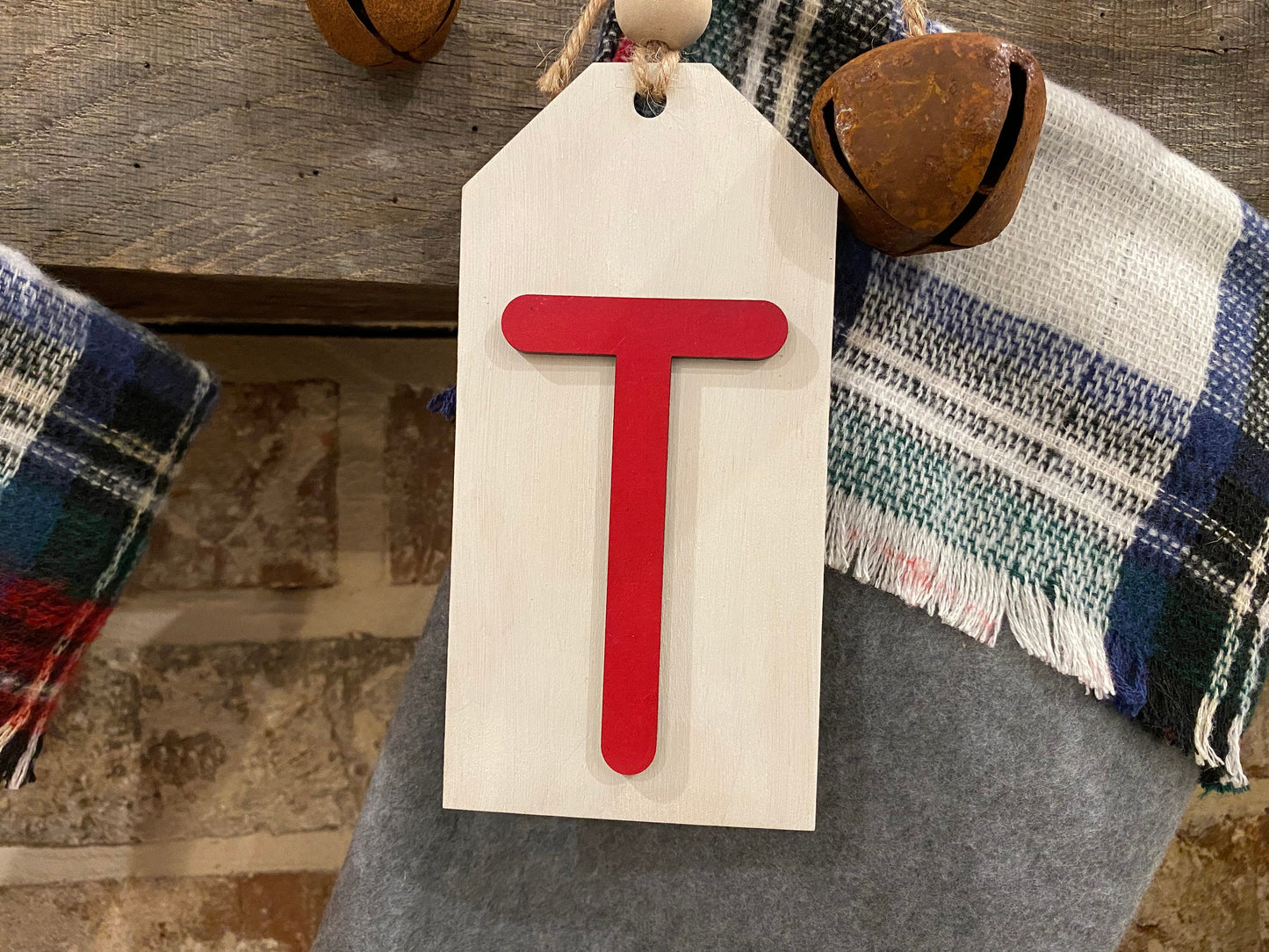 Christmas stocking tag w/ Initials