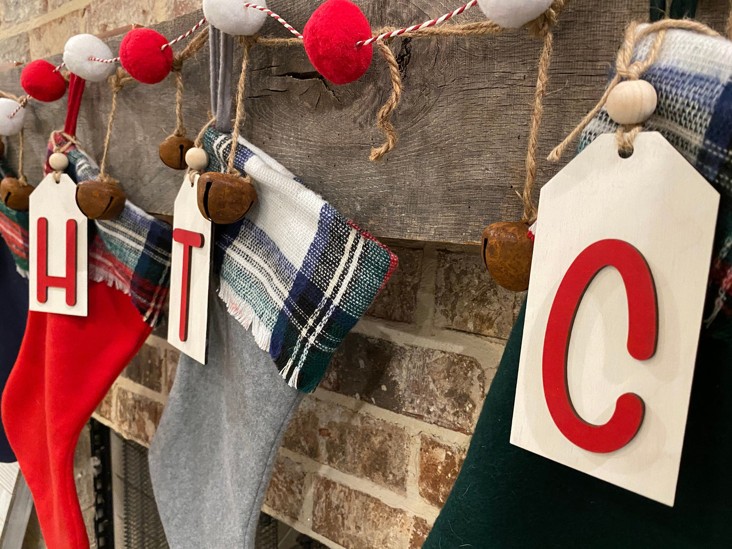 Christmas stocking tag w/ Initials