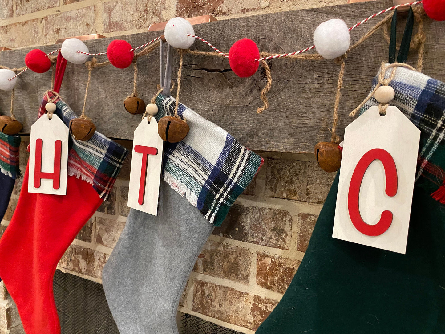 Christmas stocking tag w/ Initials