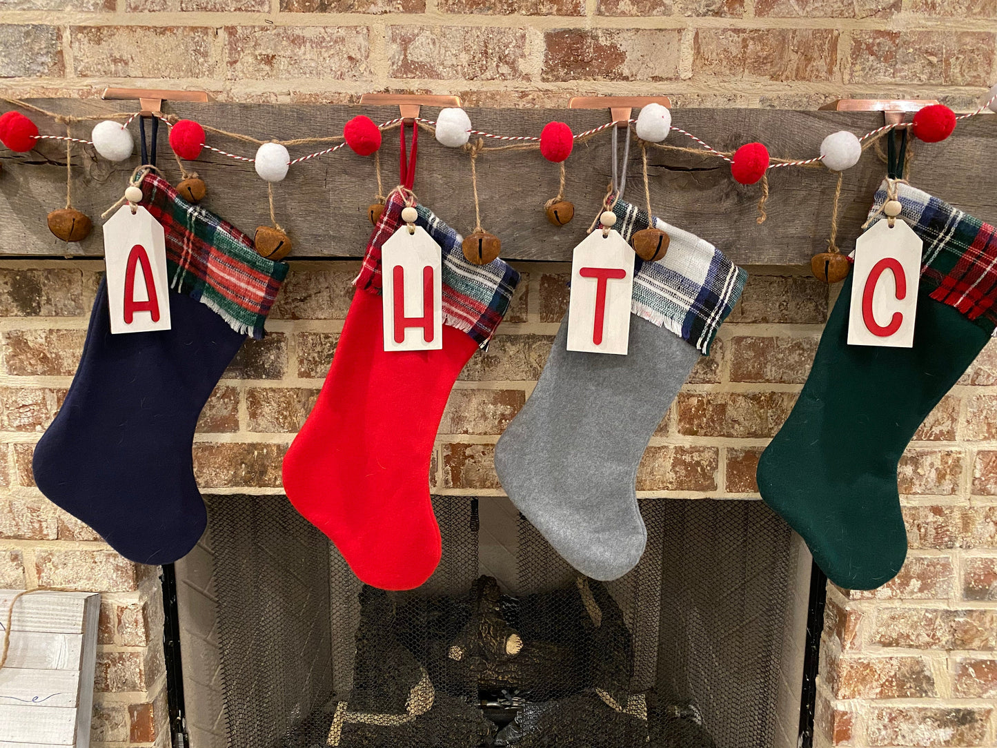 Christmas stocking tag w/ Initials