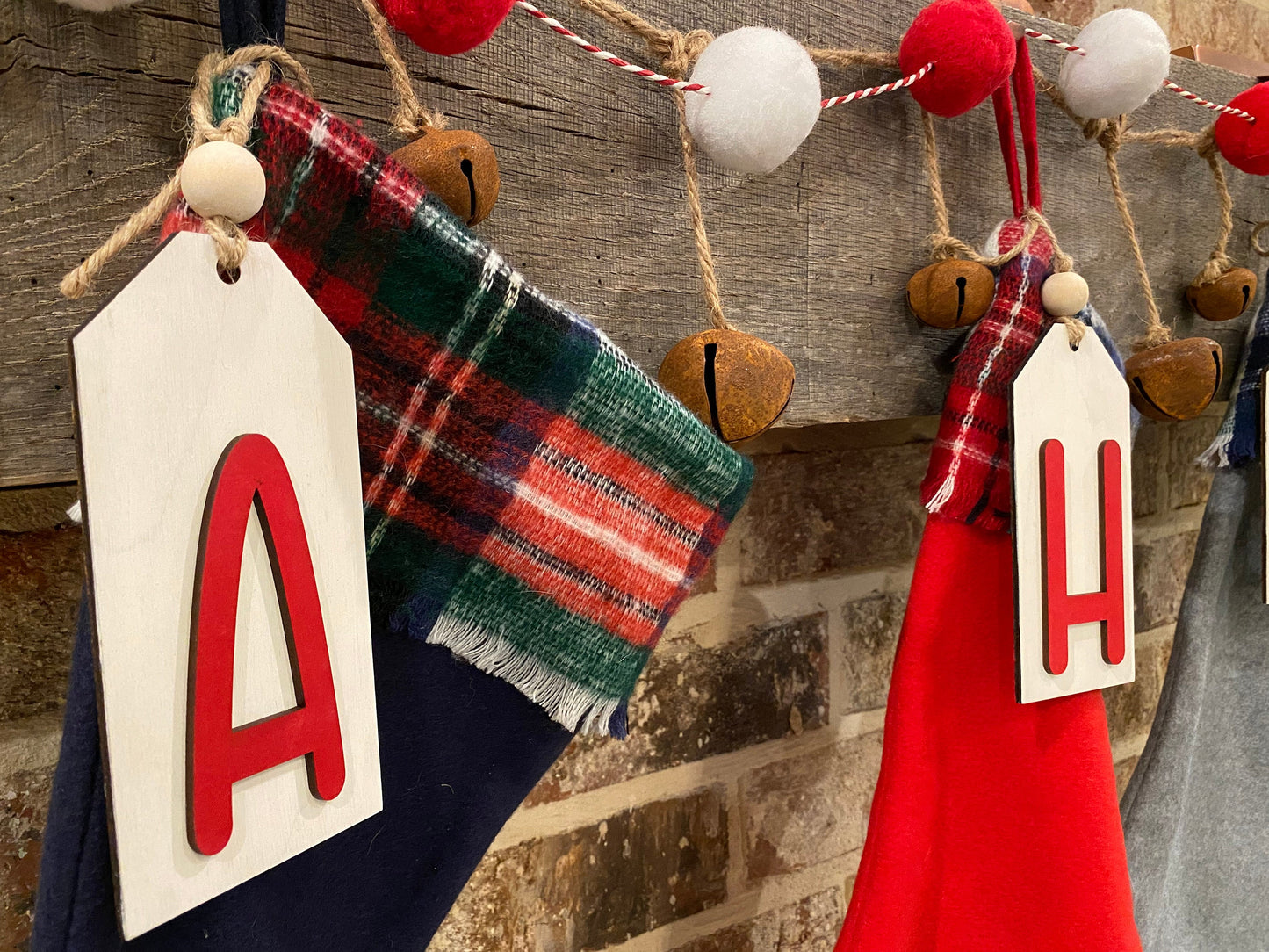 Christmas stocking tag w/ Initials